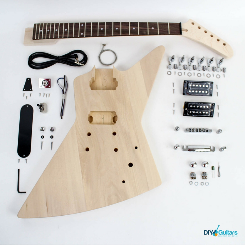 Gibson Explorer DIY Electric Guitar Kit full kit contents